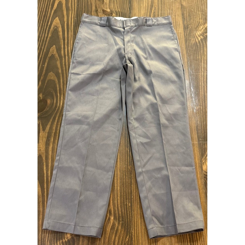 Dickies 874 Original‎ Fit Work Pants Mens 38x30 Silver Grey Flex 11874VG New - Picture 2 of 6